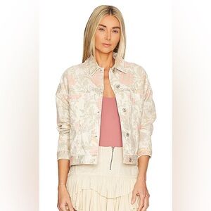 NWT We The Free Opal Swing Printed Denim Jacket